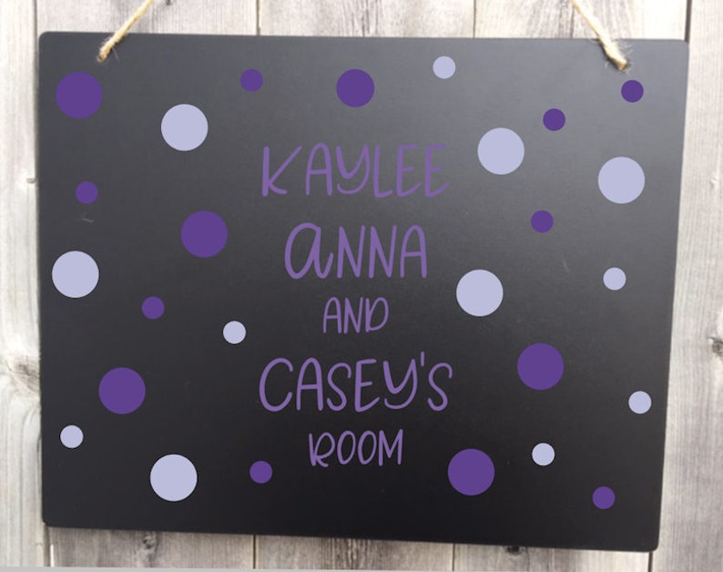 Dorm Room Name Sign Polka Dots, Roommates Name Sign, Room Name Sign, Personalized Dorm Room Sign, Girls Room Name Sign, Custom Sign image 7