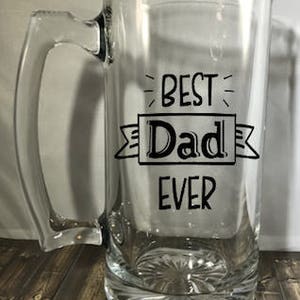 Best Dad Ever Beer Mug, Fathers Day Gift, Gift for Dad, Best Dad gift, Personalized Gift, Coach Gift, Groomsmen Gift, BeerMug