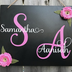 Dorm Room Name Sign, Roomates Name Sign, College Dorm, Suite Mates Sign, Personalized Dorm Room Sign, Girls Room Name Sign, Chalkboard Sign