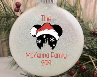 Personalized Disney Christmas Ornament, Disney Ornament, Mickey Santa Ornament, Disney Gift, Mickey Minnie, Disney Christmas, Secret Santa