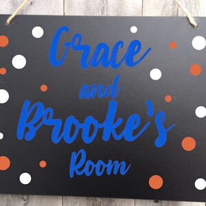 Dorm Room Name Sign Polka Dots, Roommates Name Sign, Room Name Sign, Personalized Dorm Room Sign, Girls Room Name Sign, Custom Sign image 5