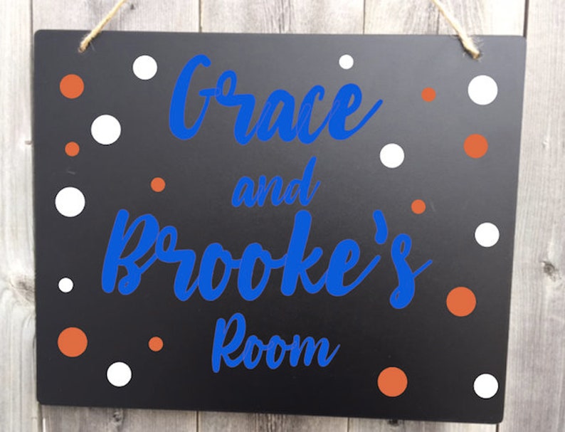 Dorm Room Name Sign Polka Dots, Roommates Name Sign, Room Name Sign, Personalized Dorm Room Sign, Girls Room Name Sign, Custom Sign image 5