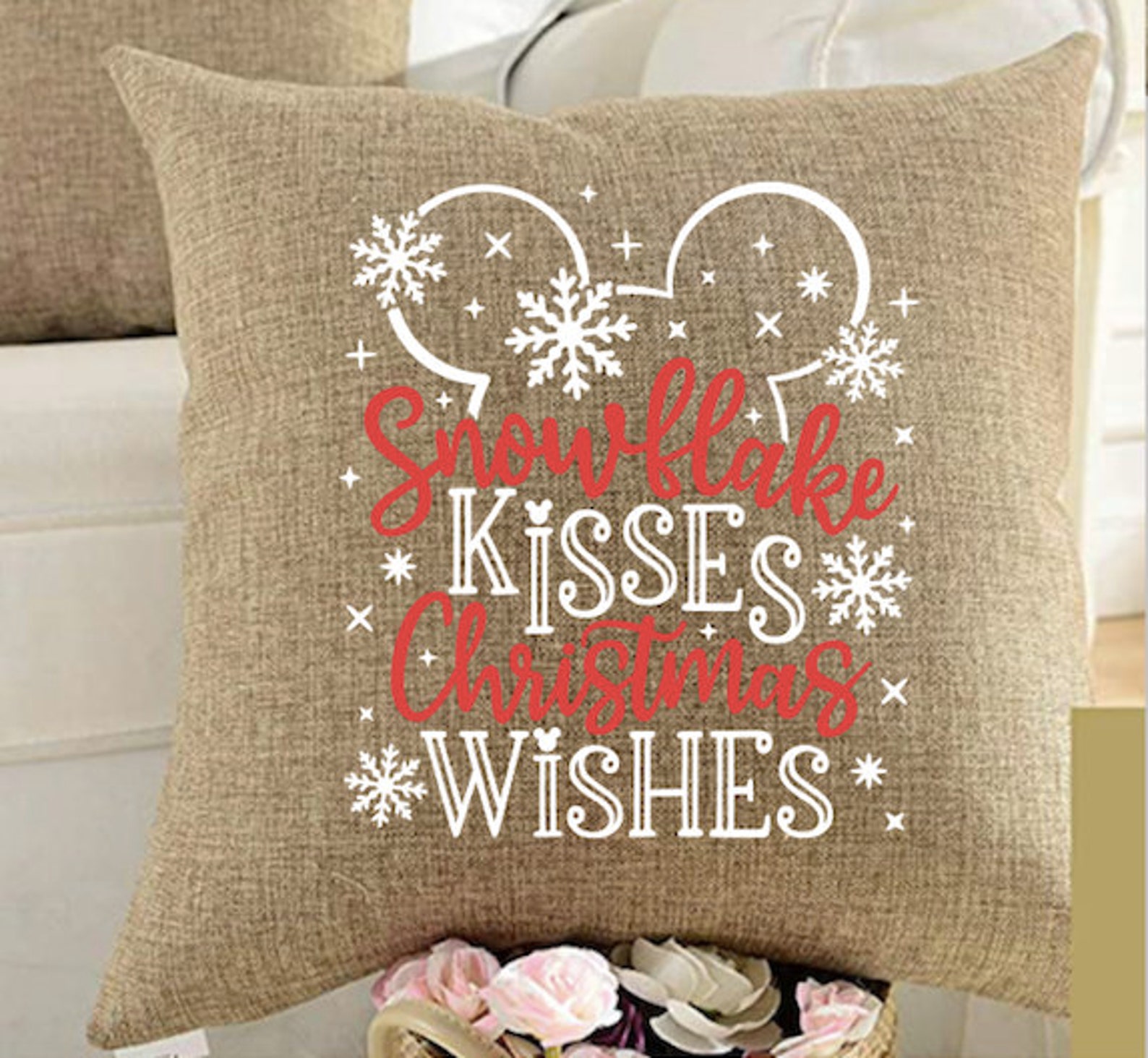 Disney Christmas Pillow Christmas Pillow Disney Pillow Etsy