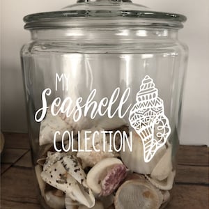 Seashell Collection Holder, Seashell Keepsake, Beach Treasures, Beach Jar, Glass Jar for Shells, Seashell Jar, Seashell Decor, Beach Decor