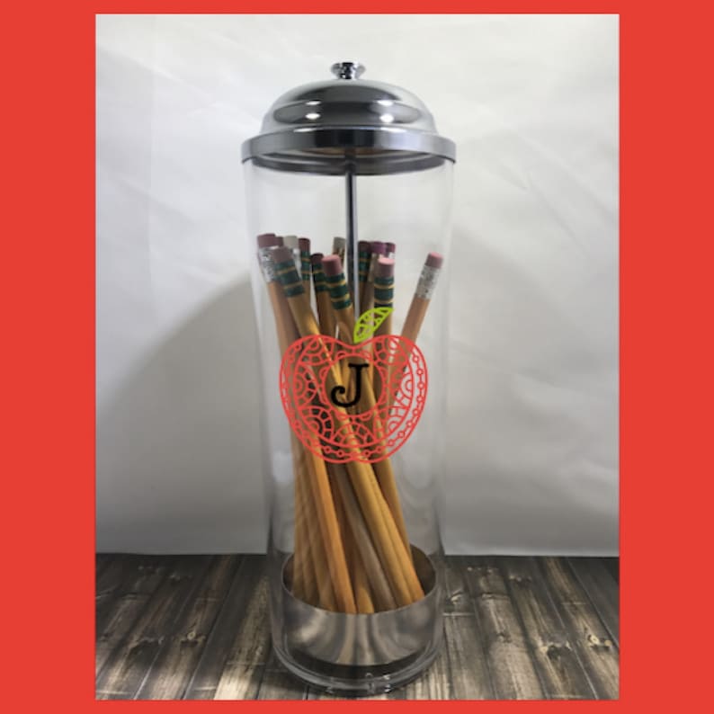 Personalized Straw Dispenser Pencil Holder Custom Teacher Etsy