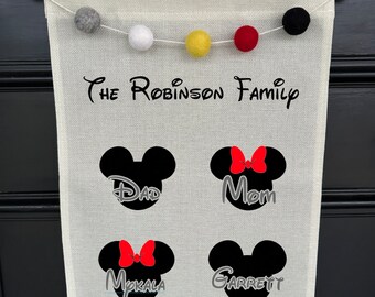 Disney Personalized Sign | Hanging Sign | Disney Gift | Custom Disney Decor | Family Name Decor | Personalized Decor | Personalized Mickey