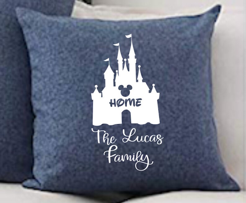 Disney Pillow Personalized Disney Pillow Disney Castle Etsy