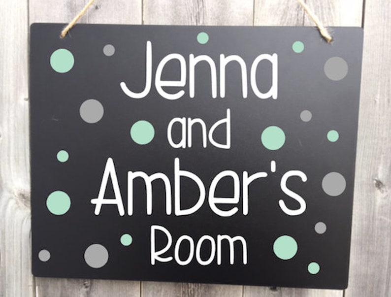 Dorm Room Name Sign Polka Dots, Roommates Name Sign, Room Name Sign, Personalized Dorm Room Sign, Girls Room Name Sign, Custom Sign image 4