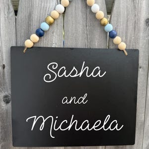 Beaded Dorm Sign, Custom Door Sign, Personalized Sign for College, Dorm Room Decor, Boho, Girl Door Decoration, College Decor, Door Hanger