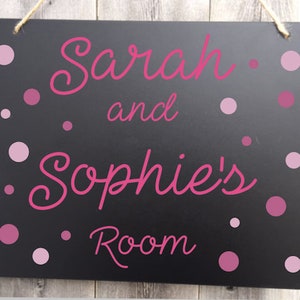 Dorm Room Name Sign Polka Dots, Roommates Name Sign, Room Name Sign, Personalized Dorm Room Sign, Girls Room Name Sign, Custom Sign image 3