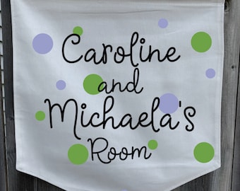 Hanging Dorm Room Banner, Roommate Banner, Personalized Dorm Room Sign, Custom Girls Room Banner, Bedroom Door Decor, College Dorm Decor
