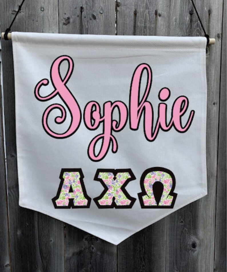 Sorority Name Banner Greek Letter Sign Dorm Name Banner Etsy