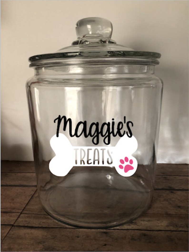 Personalized Pet Treat Jar Personalized Dog Treat Jar Glass Etsy
