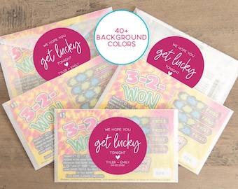 Wedding Lotto Ticket Stickers, We Hope You Get Lucky Tonight V3 Stickers, Bridal Shower Favors, Bulk Wedding Favors