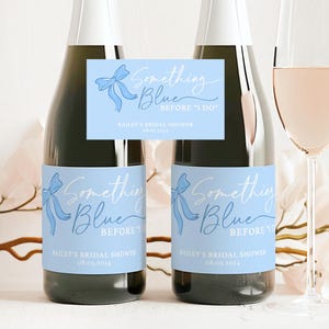 Something Blue Before I Do Champagne/Prosecco Labels, Bridal Shower Favors, Bachelorette Party Favors V1