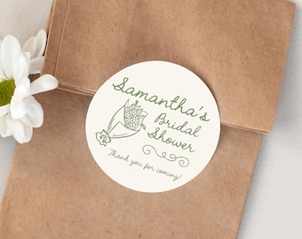 Bridal Shower Favor Stickers Personalized, Custom Bridal Shower Stickers, Thank You Bridal Shower Labels, Favor Stickers