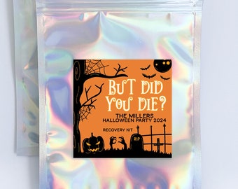 Personalized Halloween Party Favors - Hangover Kit Bags & Stickers