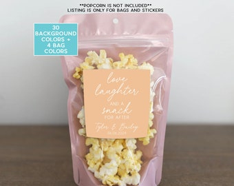 Personalized Wedding Favor Bags & Stickers: Rose Gold, Gold, Silver