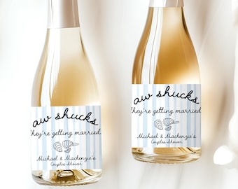 Aw Shucks! They're Getting Married - Couples Shower Champagne Labels: Southern Engagement Party Decor