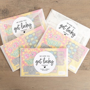 Wedding Lotto Ticket Stickers, We Hope You Get Lucky Tonight V3