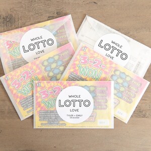 Whole Lotto Love Lotto V3 Favor Stickers, Wedding Lotto Ticket Favors, Scratch off Favors, Wedding Favors, Lotto Ticket Favors