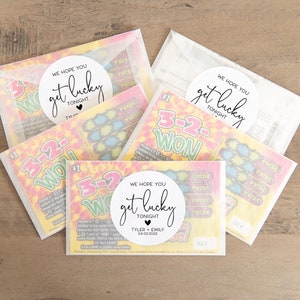 We Hope You Get Lucky Tonight Lotto Favor Stickers, Wedding Lotto Ticket Favors, Bulk Favors, Wedding Favors, Lotto Ticket Favors, V2
