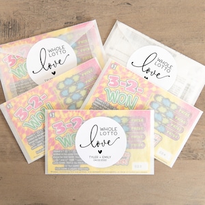 Wedding Lotto Ticket Favors, Whole Lotto Love Lotto V2 Favor Stickers, Scratch off Favors, Wedding Favors, Lotto Ticket Favors