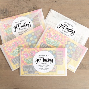 We Hope You Get Lucky Lotto Stickers, Wedding Favors for Guests, Wedding Lotto Ticket Favors, Lotto Wedding Favors, Personalized Favor V1