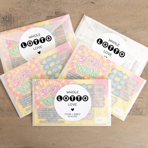 Whole Lotto Love Lotto V4 Favor Stickers, Wedding Lotto Ticket Favors, Scratch off Favors, Wedding Favors, Lotto Ticket Favors, Bulk Wedding