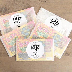 Whole Lotto Love Lotto Favor Stickers, Wedding Lotto Ticket Favors, Scratch off Favors, Wedding Favors for Guests, Bulk Wedding Favors