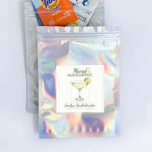 Margs & Matrimony Bachelorette Party, Hangover Kit Bags and Stickers, Recovery Kit, Bachelorette Party Favors