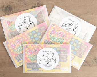 We Hope You Get Lucky Tonight Lotto Favor Stickers, Wedding Lotto Ticket Favors, Bulk Favors, Wedding Favors, Lotto Ticket Favors, V2