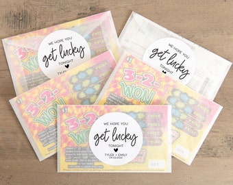 Wedding Lotto Ticket Stickers, We Hope You Get Lucky Tonight V3