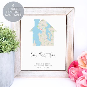 Our First Home Gift, First Home Map Print Gift, New Home Owner Gift, Closing Gift, Housewarming Gift, Personalized Home Gift, New Home Owner