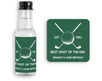 Best Shot of the Day Mini Liquor Bottle Stickers, Mini Alcohol Bottle Labels, Shooter Stickers, Adult Birthday Party Favors, Golf Theme V1