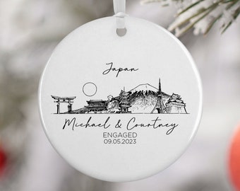 Japan Ornament, Japan Landmarks Ornament, Japan Vacation, Engagement, Honeymoon, Travel Souvenir, Vacation Gift, 4029