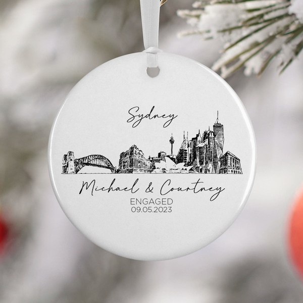 Sydney Australia Ornament, Australia Landmarks Skyline, Australia Vacation, Engagement, Honeymoon, Travel Souvenir, Vacation Gift, 4003