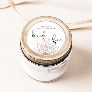 Bride to Bee Stickers, Honey Jar Stickers, Honey Bridal Shower, Wildflower Design Favors V2
