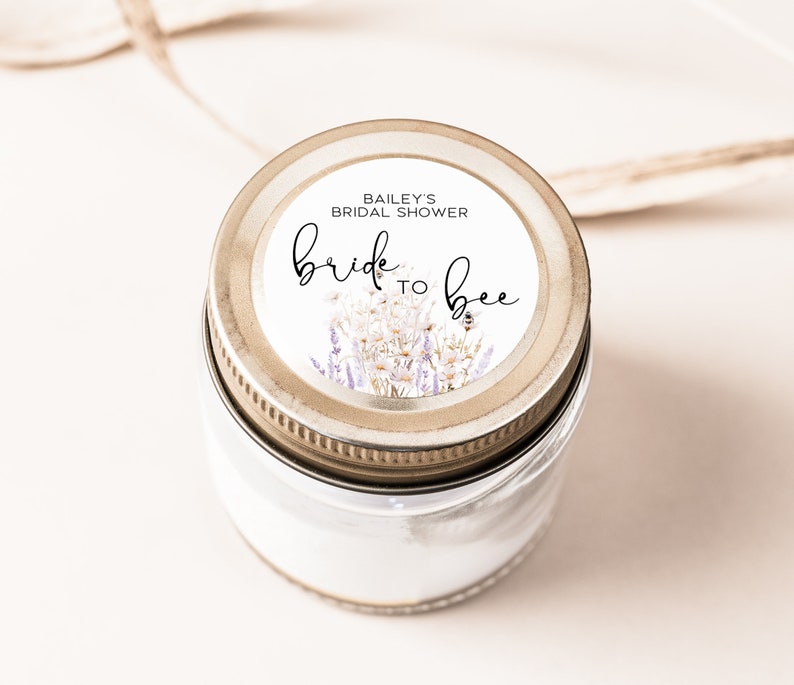 Bride to Bee Stickers: Wildflower Honey Jar Bridal Shower Favors - Etsy