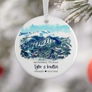 Breckenridge Colorado Ornament, Colorado Vacation, Travel Gift for Engaged Couple, Engagement Gift, Honeymoon, Married Gift 3060