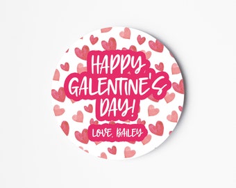 Galentine's Day Labels and Pouch Bags, Galentine's Day Party Favors, Galentine's Day Gifts, Valentine's Day Party Favors Round V1