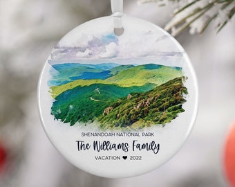 Shenandoah National Park Christmas Ornament, West Virginia, Family Vacation, Engaged Married Gift, Travel Gift, Engagement Gift 3188