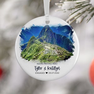 Machu Picchu Peru Ornament, Vacation, Engagement Married Ornament, Travel Gift for Engaged Couple, Engagement Gift, Vacation Souvenir 3104