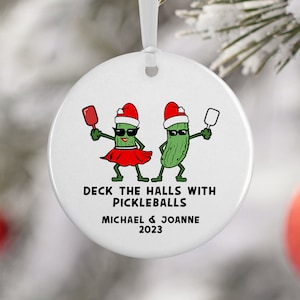 Deck the Halls with Pickleballs Ornament, Pickleball Gift, Pickleball Christmas Ornament V2