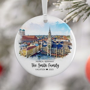 Munich Germany Ornament, Germany Vacation, Engaged, Married Ornament, Travel Gift, Wedding Engagement Gift Souvenir 3293