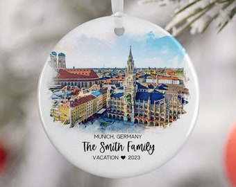 Munich Germany Ornament, Germany Vacation, Engaged, Married Ornament, Travel Gift, Wedding Engagement Gift Souvenir 3293