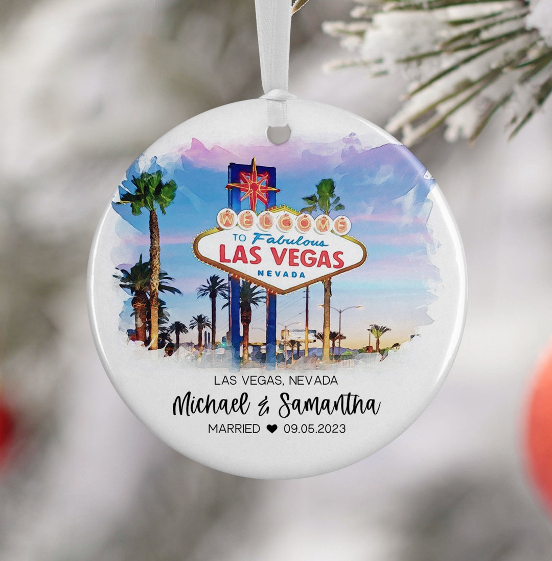 Las Vegas Nevada Ornament, Las Vegas Vacation, Engaged Married Ornament ...