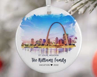 St Louis Missouri Christmas Ornament, Missouri Family Vacation, Family Trip, Engaged Married Gift, Travel Gift, Engagement Gift 3189