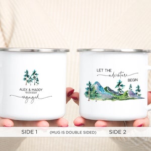 Engagement Gifts for Couple Camping Mug, Engaged Gift, Camping Engagement Gifts, Unique Engagement Gift M7