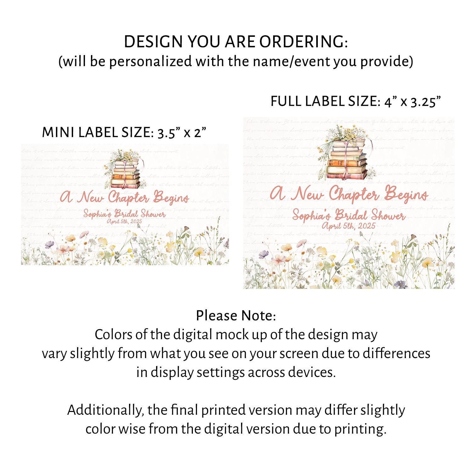 A New Chapter Begins - Book Themed Champagne Labels: Bridal Shower ...